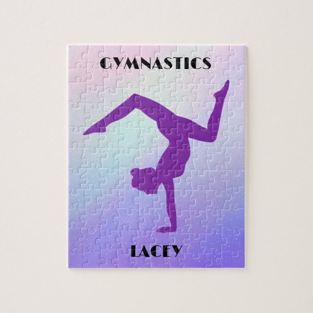 RAINBOW GYMNASTICS GYMNAST PUZZLE Personalized (Vertical)