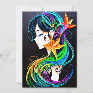 Rainbow Hair Dream. Invitation