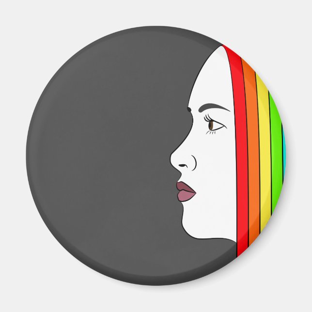 Rainbow Hair Magnet (Front)