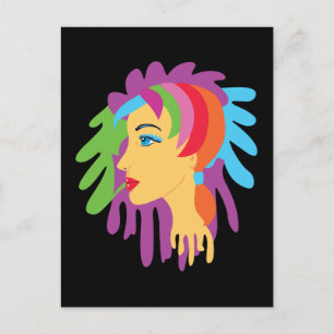 Rainbow Hair Postcard