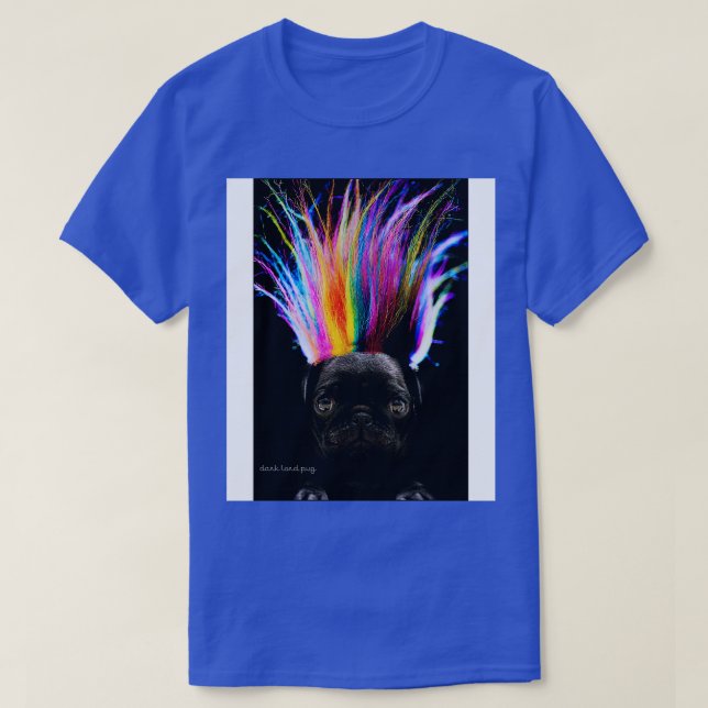 Rainbow Hair Pug T-Shirt (Design Front)