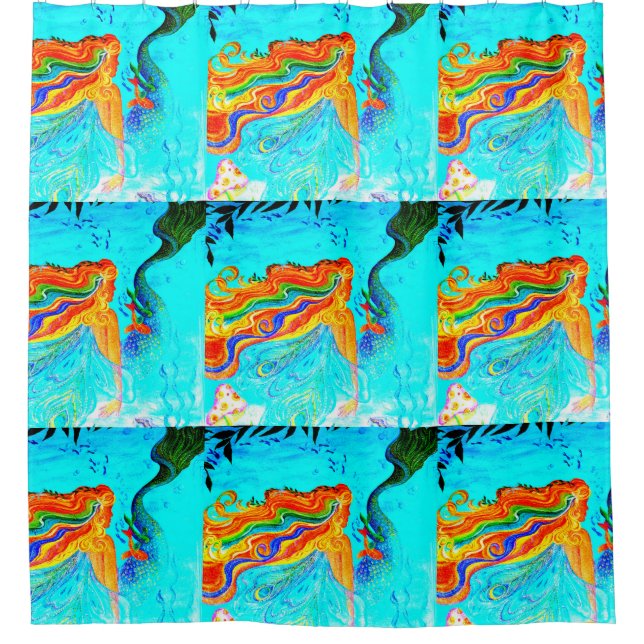 rainbow-haired mermaids floating (Front)