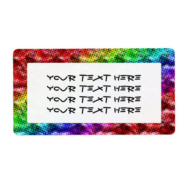 Rainbow Halftone Art Grunge Unique Address Labels (Front)