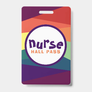 Rainbow Hall Passes for School Teachers Badge