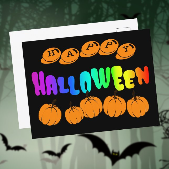Rainbow Halloween  Postcard (Creator Uploaded)