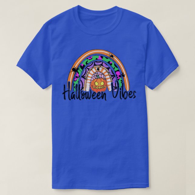 Rainbow Halloween Vibes Pumpkin In The Patch Hallo T-Shirt (Design Front)