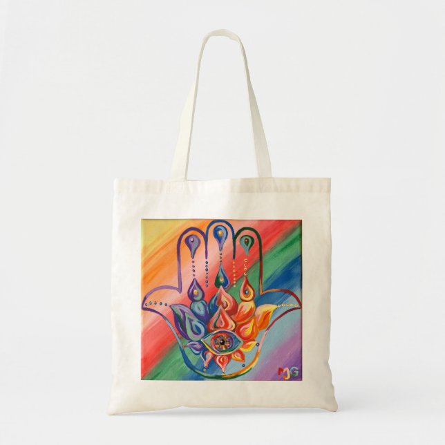 Rainbow Hamsa Tote Bag (Front)