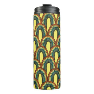Rainbow Hand-Drawn: Vintage Seamless Charm. Thermal Tumbler