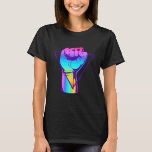 Rainbow Hand Gay LGBT Pride Support Resist Fist Ga T-Shirt