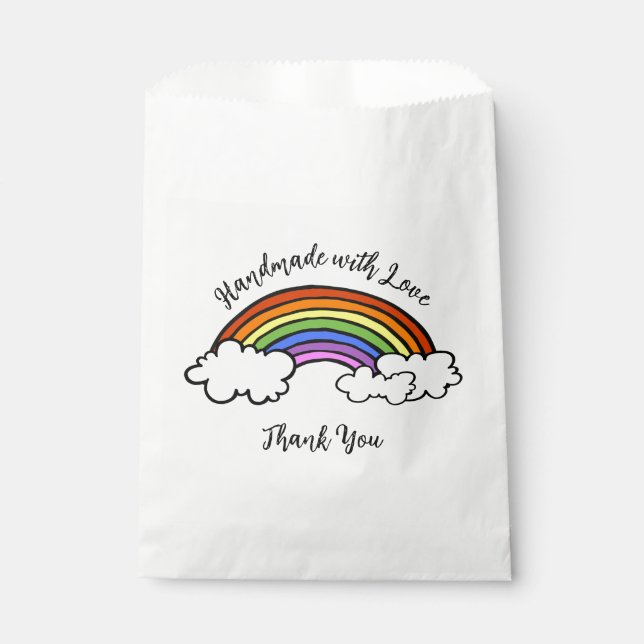 Rainbow Handmade with Love Favour Bags (Front)