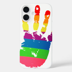 Rainbow Handprint iPhone 16 Case