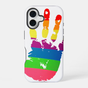 Rainbow Handprint iPhone 16 Case
