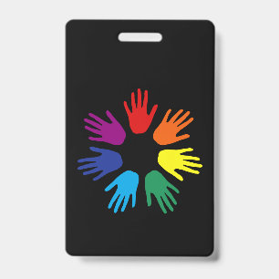 Rainbow hands badge