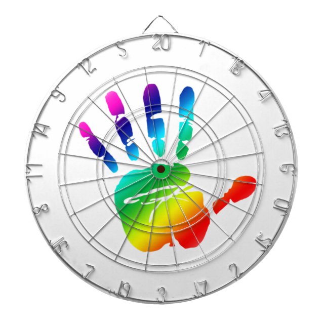 Rainbow hands dartboard (Front)