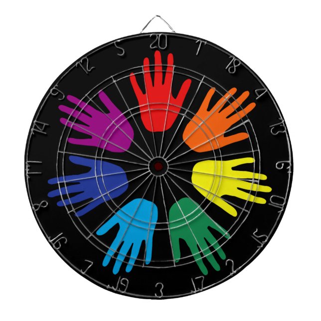 Rainbow hands dartboard (Front)