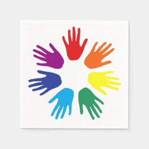 Rainbow hands napkin
