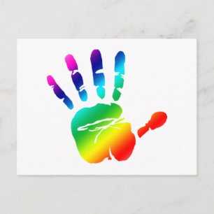 Rainbow hands postcard