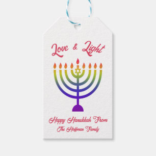 Rainbow Hanukkah Gift Tags 