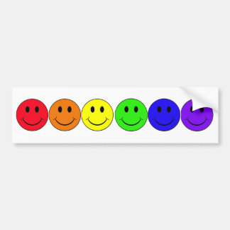 rainbow happiness bumper sticker
