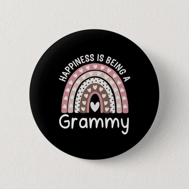 Rainbow Happiness Is Being A Grammy  2 Inch Round Button (Front)