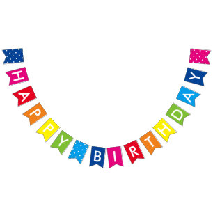 Rainbow Happy Birthday Bunting Flags