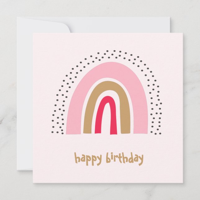 Rainbow Happy Birthday Card - Girl Card Birthday (Front)