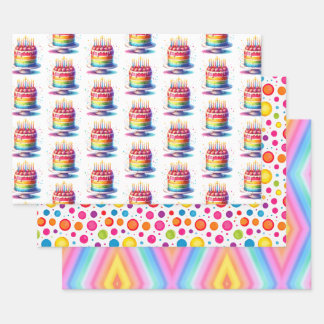 Rainbow Happy Birthday Wrapping Paper Sheet