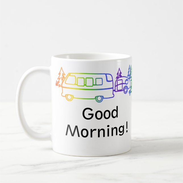 Rainbow  Happy Campers Personalized Mug (Left)