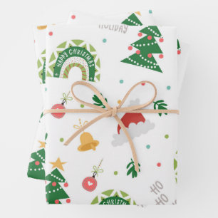 Rainbow Happy Christmas wraps feuilles de papier