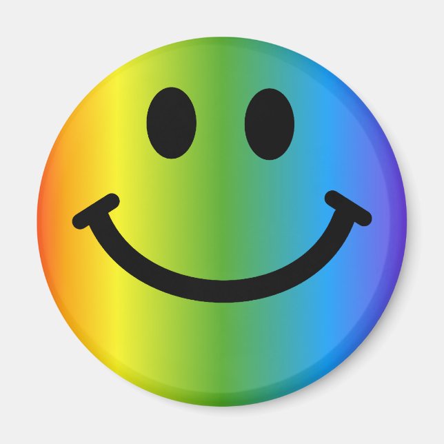 Rainbow Happy Face Magnet (Front)