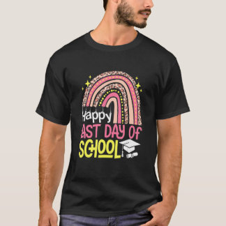 Rainbow Happy Last Day Of School For Students Tea T-Shirt
