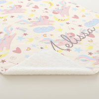 rainbow happy unicorn stars pastel monogram