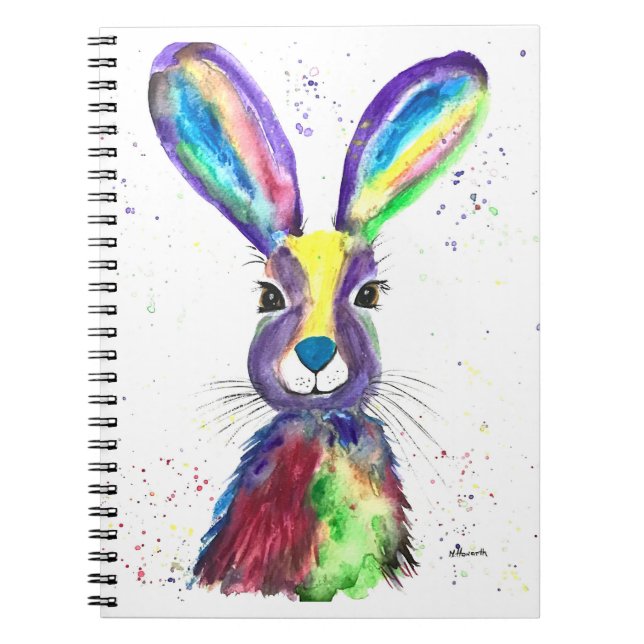 Rainbow hare watercolor notebook (Front)
