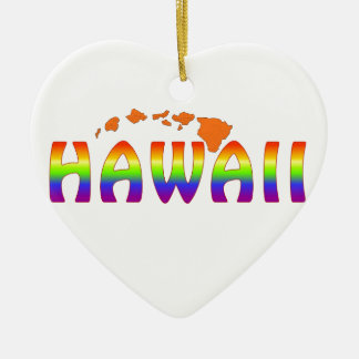 Rainbow Hawaii orange islands Ceramic Ornament