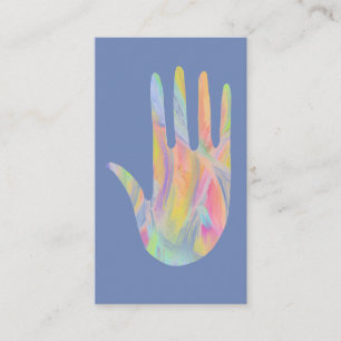 Rainbow Healing Hand Periwinkle Business Card