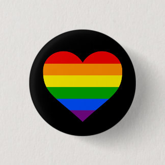 "RAINBOW HEART" 1.25-inch 1 Inch Round Button