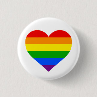 "RAINBOW HEART" 1.25-inch 1 Inch Round Button