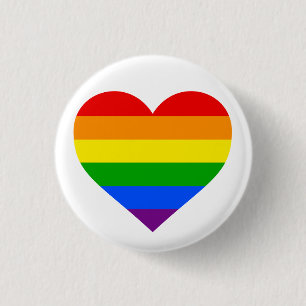 "RAINBOW HEART" 1.25-inch 1 Inch Round Button
