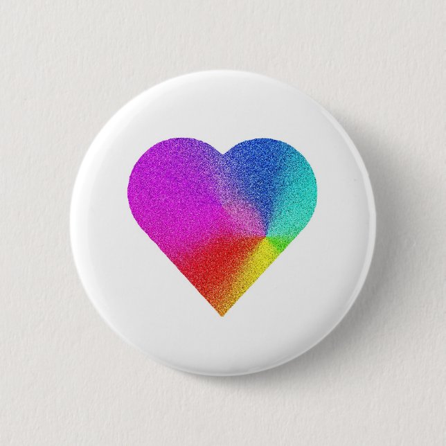 Rainbow Heart 2 Inch Round Button (Front)