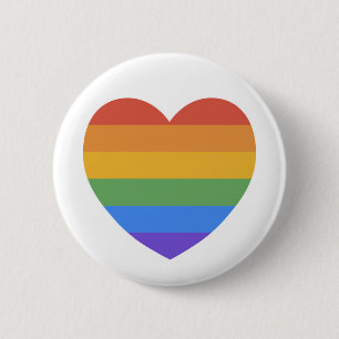 Rainbow Heart 2 Inch Round Button