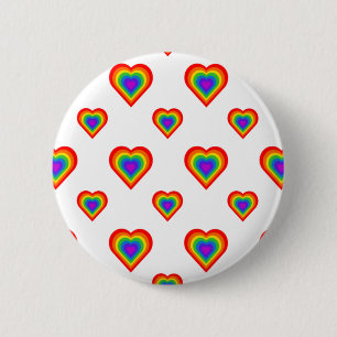 Rainbow Heart 2 Inch Round Button