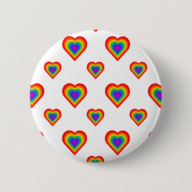 Rainbow Heart 2 Inch Round Button (Front)
