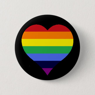 Rainbow Heart 2 Inch Round Button