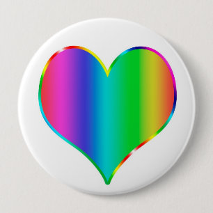 Rainbow heart 4 inch round button