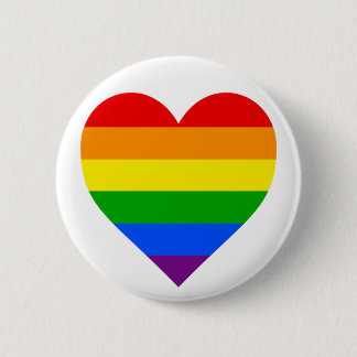 "RAINBOW HEART" 6-inch 2 Inch Round Button
