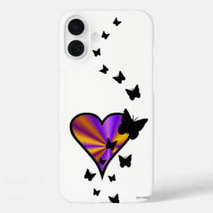 Rainbow Heart and Butterfly iPhone 16 Plus Case