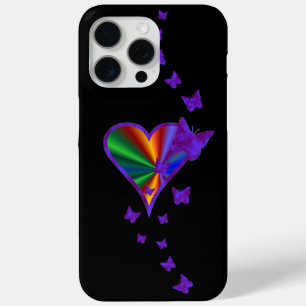Rainbow Heart and Butterfly iPhone 15 Pro Max Case