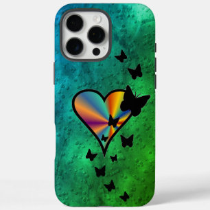 Rainbow Heart and Butterfly iPhone 16 Pro Max Case