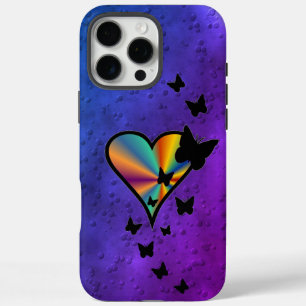 Rainbow Heart and Butterfly iPhone 16 Pro Max Case