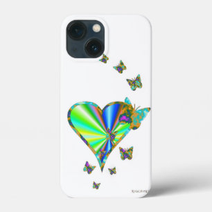 Rainbow Heart and Butterfly iPhone 13 Mini Case